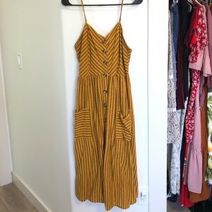 Mustard Yellow and Black Striped Sundress